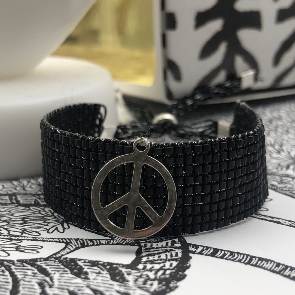 Rock and Love - Bracelet "Peace" noir