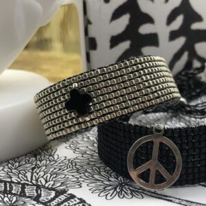 Rock and Love – Bracelet “Peace” noir