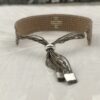 Rock and Love - Bracelet "Love" beige argent – Image 2