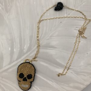 Rock and Love-Collier pendentif “Skull” doré