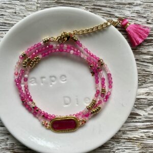 Bracelet / collier “la Douce”- fuchsia